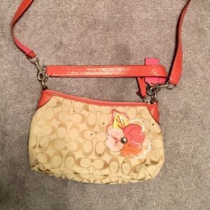 Coach Purse Floral Accent